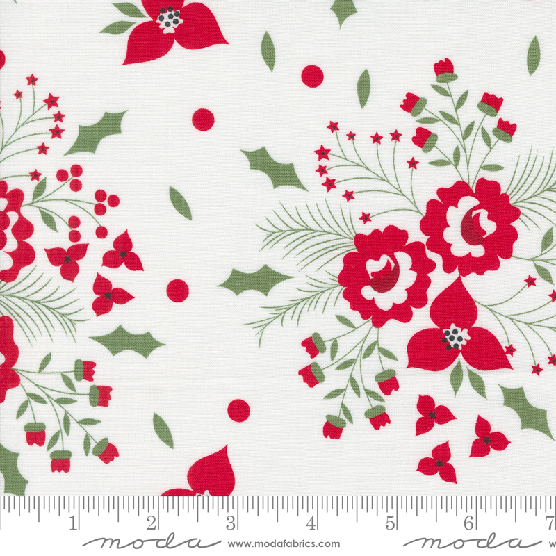 Starberry Holiday Rose Off White | Corey Yoder | Moda Fabrics | 29180 11 | Sold in 1/2 Yd