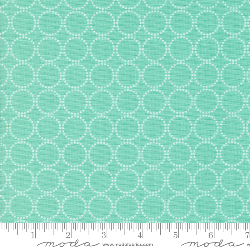 Coriander Colors Rings Aqua | Corey Yoder | Moda Fabrics | 29200 27 | Sold in 1/2 Yd