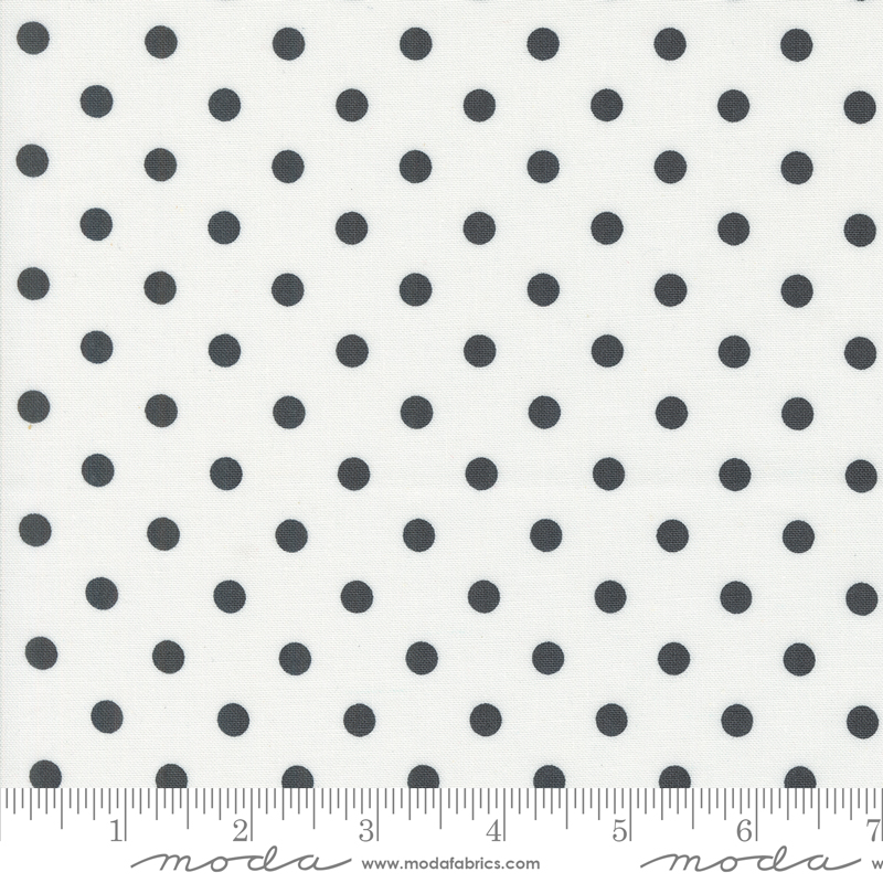 Coriander Colors Dots White Black | Corey Yoder | Moda Fabrics | 29204 21 | Sold in 1/2 Yd
