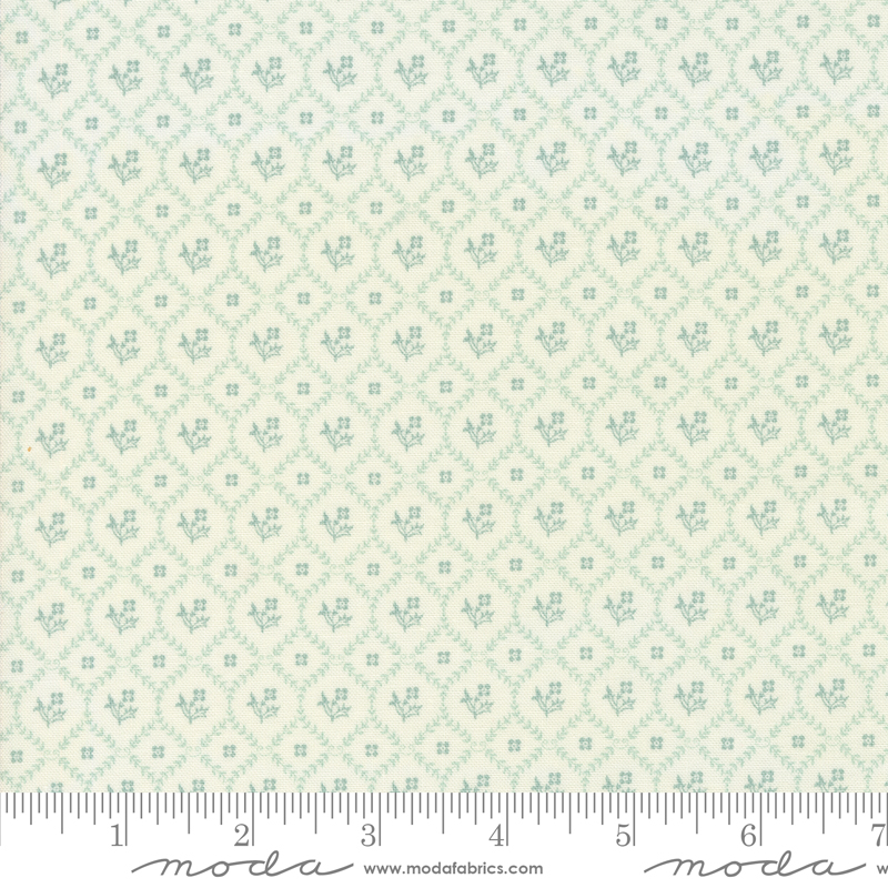 My Summer House Trellis Bloom Aqua | Bunny Hill Designs | Moda Fabrics | 3042 13 | Sold in 1/2 Yds