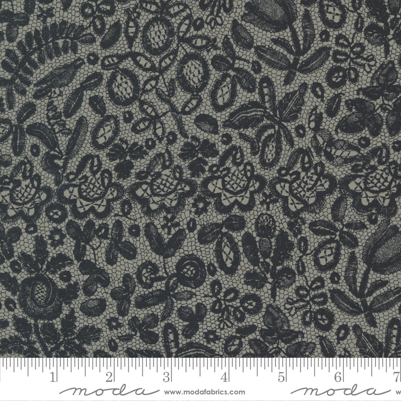 Date Night Lace Grey Couture Black | Basic Grey | Moda Fabrics | 30714 17 | Sold in 1/2 Yd