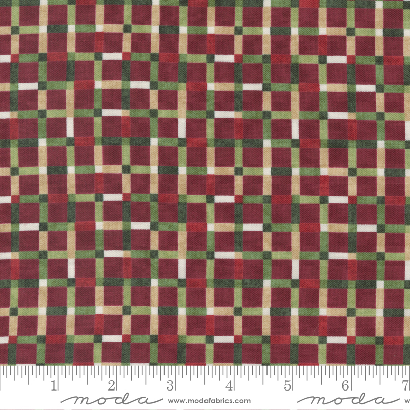 Jolly Good Merry Little Checks and Plaids Cranberry | BasicGrey | Moda Fabrics | 30726 17 | Sold in 1/2 Yd