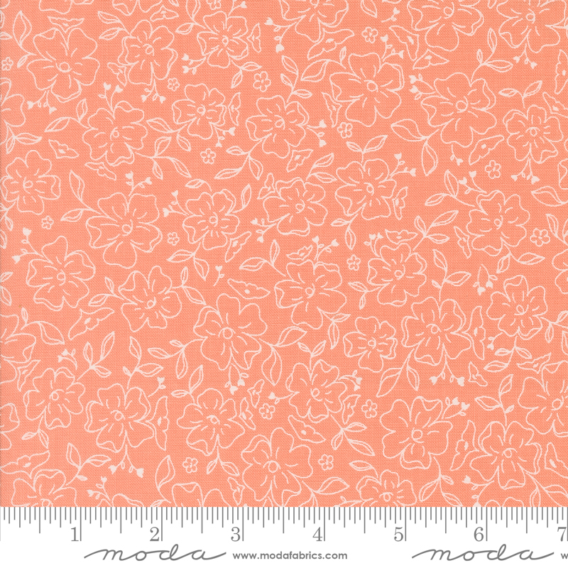 Dainty Meadow Dainty Doodles Coral | Heather Briggs of My Sew Quilty Life | Moda Fabrics | 31743 19 | Sold in 1/2 Yd