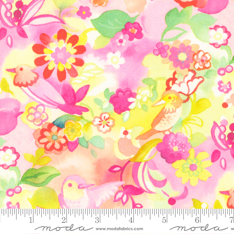 Whimsy Wonderland Birdie Paradise Cotton Candy | Momo | Moda Fabrics | 33651 12 | Sold in 1/2 Yd