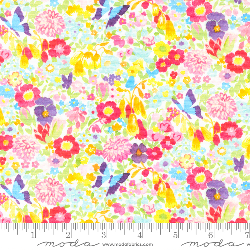 Whimsy Wonderland Flutterby Rainbow | Momo | Moda Fabrics | 33654 11 | Sold in 1/2 Yd