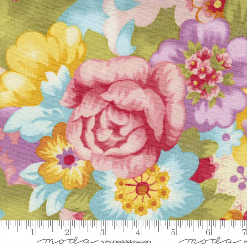 Jolie Groovy Garden Rainbow | Chez Moi | Moda Fabrics | 33690 12 | Sold in 1/2 Yd