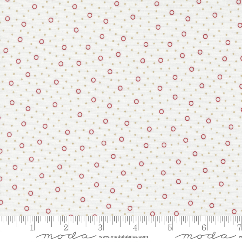 Mit It Up Dottie Dot Off White Red | Moda | Moda Fabrics | 33708 21 | Sold in 1/2 Yd