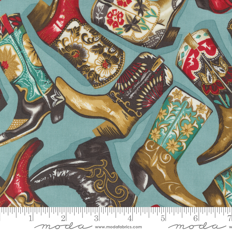 Saddle Ranch Boot Scootin Pond | Moda Fabrics | 33791 17 | Sold in 1/2 Yd