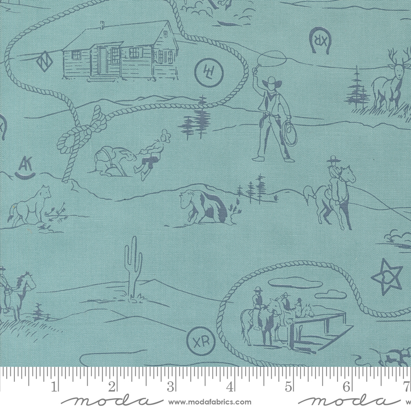 Saddle Ranch Westward Landscape Pond | Moda Fabrics | 33795 17 | Sold in 1/2 Yd