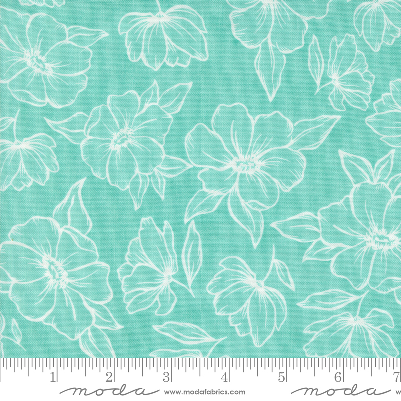 Kindred Golden Poppy Aqua | 1 Canoe 2 | Moda Fabrics | 36072 13 | Sold in 1/2 Yd