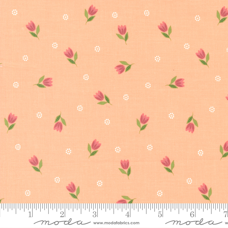 Bountiful Blooms Tulip Peach | Sherri and Chelsi | Moda Fabrics | 37662 13 | Sold in 1/2 Yd