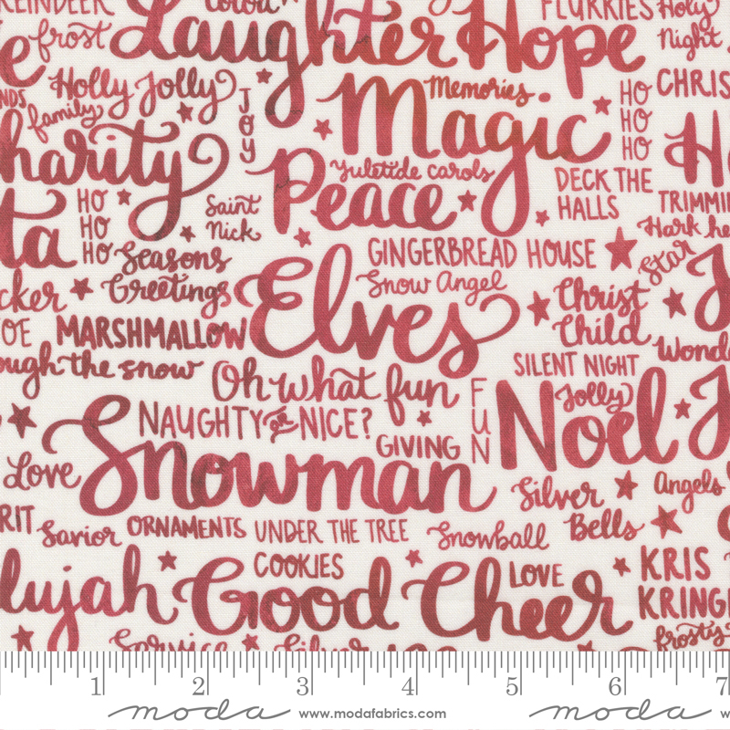 Comfort And Joy Holiday Feels Cloud Red | Create Joy Project | Moda Fabrics | 39754 12 | Sold in 1/2 Yd