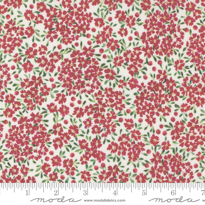 Comfort And Joy Holly Berry Ditsy Cloud | Create Joy Project | Moda Fabrics | 39755 11 | Sold in 1/2 Yd