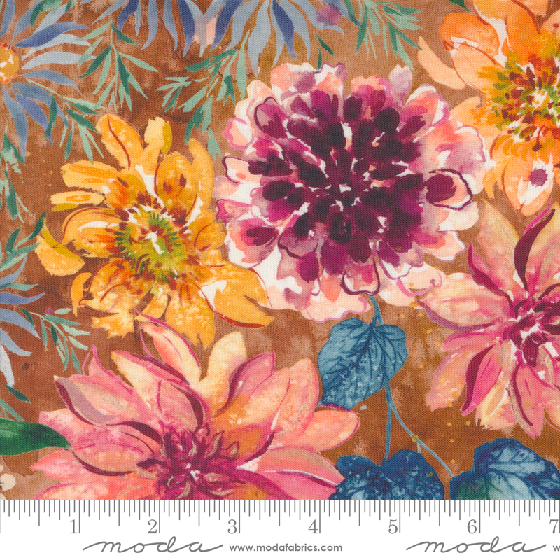 Floribunda Retro Harvest Amber | Create Joy Project | Moda Fabrics | 39800 16 | Sold in 1/2 Yd