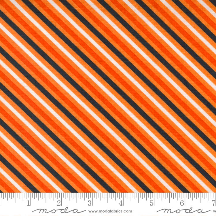 Too Cute To Spook Stripes Orange Pumpkin | Me and My Sister Designs | Moda Fabrics | 22422 13 | Sold in 1/2 Yds