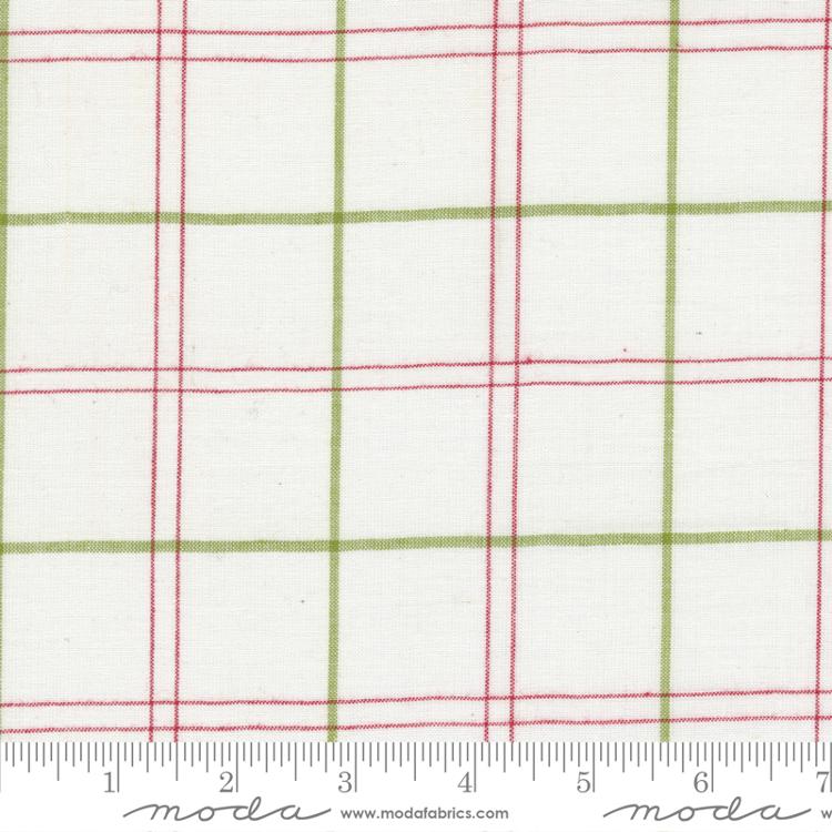 Merry Little Christmas Wovens Plaid White Multi | Bonnie and Camille | Moda Fabrics | 55249 11 | Sold in 1/2 Yds