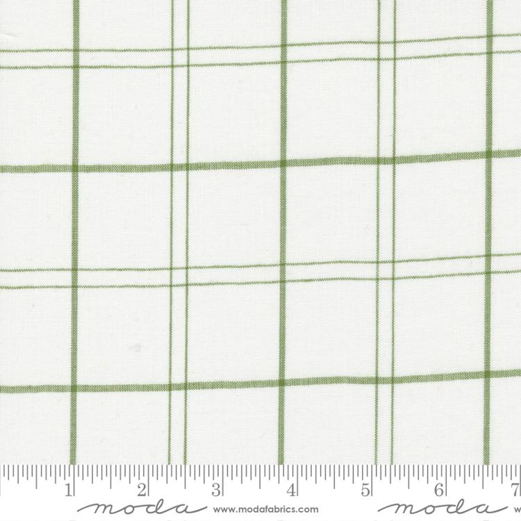 Merry Little Christmas Wovens Plaid White Green | Bonnie and Camille | Moda Fabrics | 55249 19 | Sold in 1/2 Yds