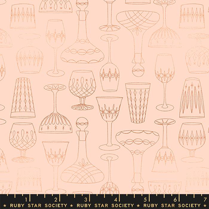 Elixir Metallic Decanted Peach Cream | Melody Miller | Ruby Star Society | RS0041 12M | Sold in 1/2 Yds