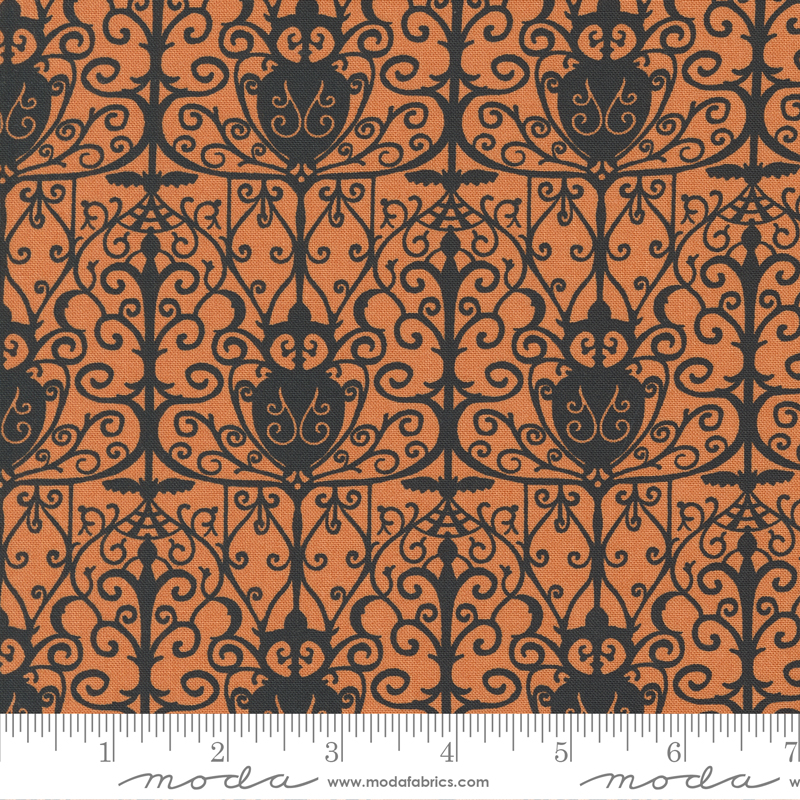 Spellbound Garden Gates Pumpkin | Sweetfire Road | Moda Fabrics | 43143 13 | Sold in 1/2 Yd