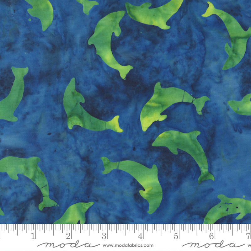Beachy Batiks Dolphins Ocean | Moda Fabrics | Moda Fabrics | 4362 26 | Sold in 1/2 Yd