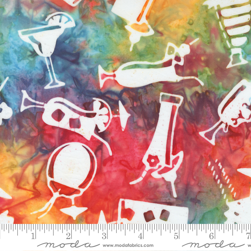 Beachy Batiks Beverages Coral Reef | Moda Fabrics | Moda Fabrics | 4362 39 | Sold in 1/2 Yd