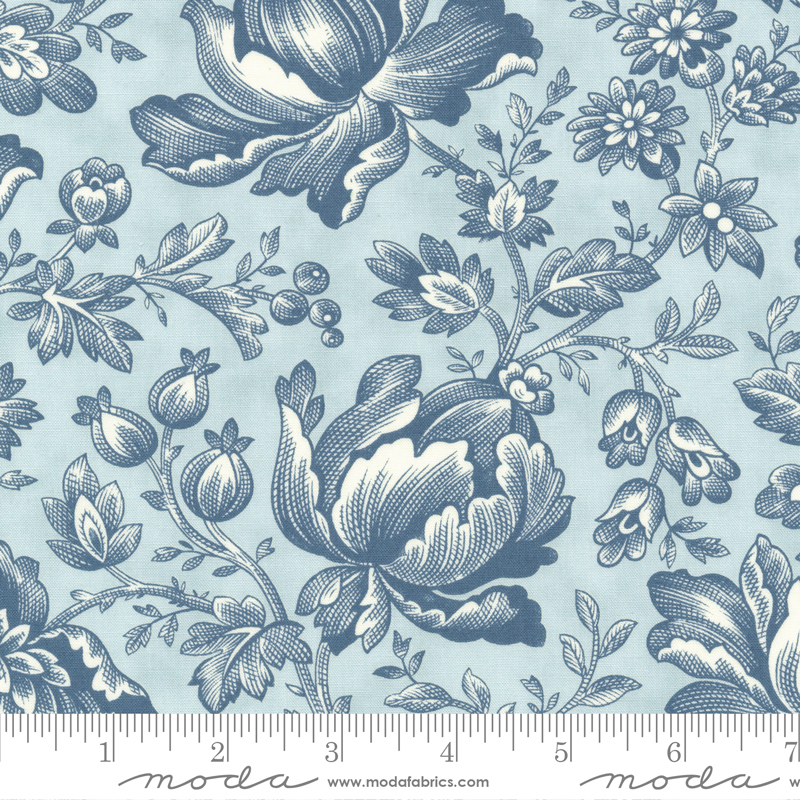 Cascade Toile Sky | 3 Sisters | Moda Fabrics | 44320 13 | Sold in 1/2 Yd