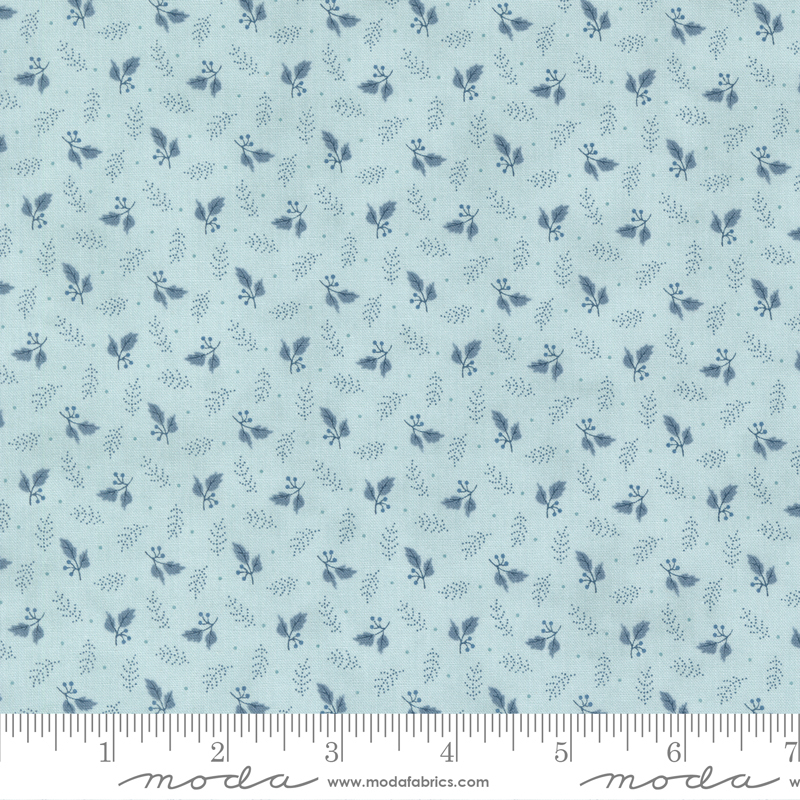 Cascade Tiny Leaves Sky | 3 Sisters | Moda Fabrics | 44326 13 | Sold in 1/2 Yd
