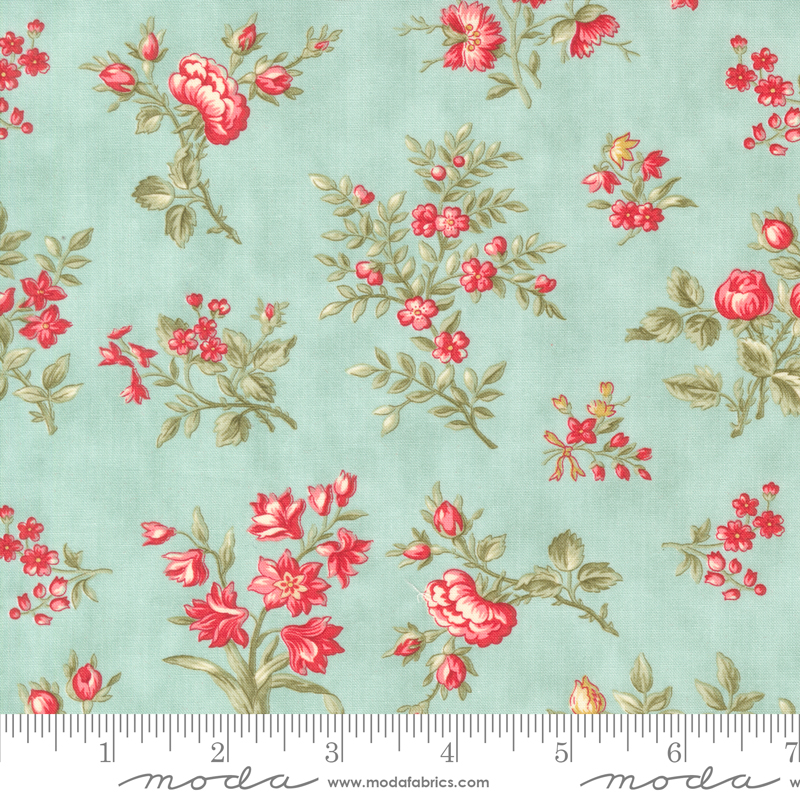 Collections for a Cause Etchings Grateful Garden Aqua | Howard Marcus & 3 Sisters | Moda Fabrics | 44331 12 | Sold in 1/2 Yd