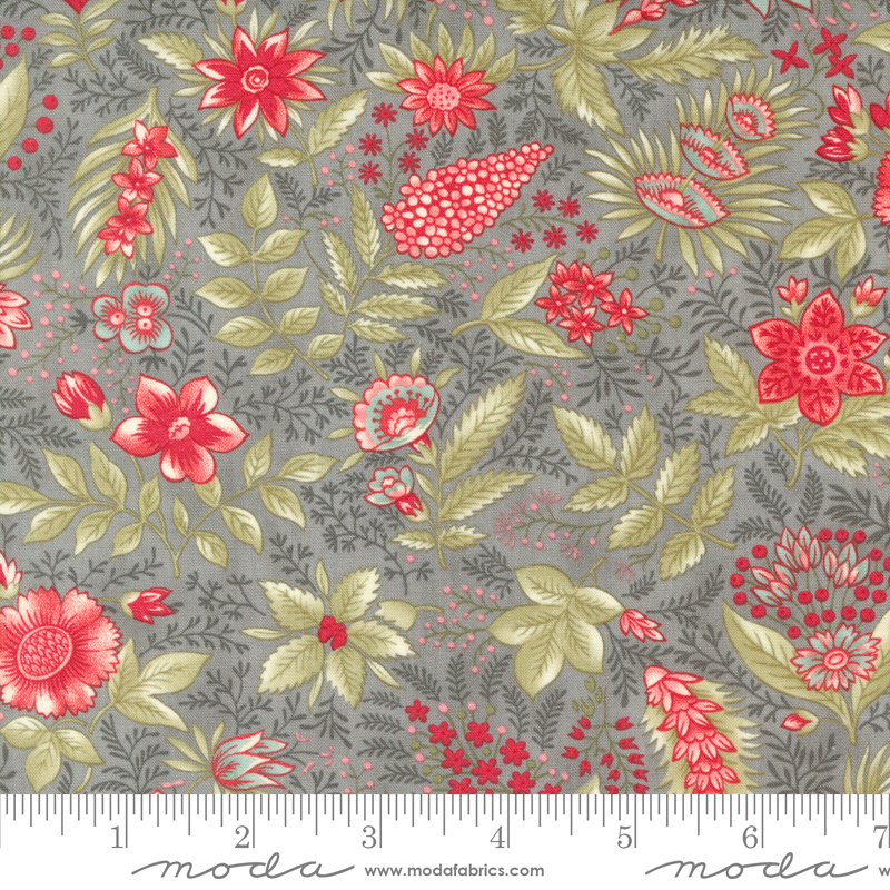 Collections for a Cause Etchings Joyful Jacobean Slate | Howard Marcus & 3 Sisters | Moda Fabrics | 44332 14 | Sold in 1/2 Yd