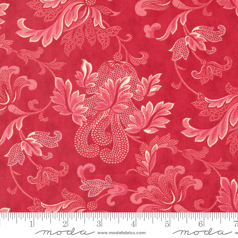 Collections for a Cause Etchings Friendly Flourish Red | Howard Marcus & 3 Sisters | Moda Fabrics | 44335 13 | Sold in 1/2 Yd