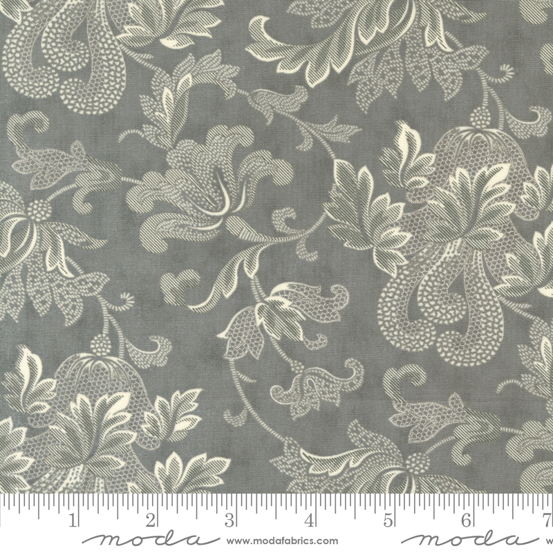 Collections for a Cause Etchings Friendly Flourish Charcoal | Howard Marcus & 3 Sisters | Moda Fabrics | 44335 15 | Sold in 1/2 Yd