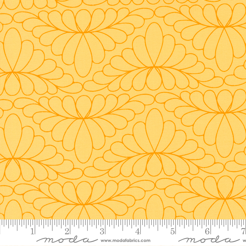 Rainbow Sherbet Feather Arc Butterscotch | Sarah Thomas | Moda Fabrics | 45020 31 | Sold in 1/2 Yd
