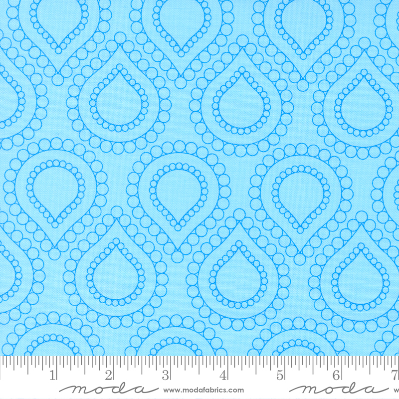 Rainbow Sherbet Beaded Lotus Bluemoon | Sarah Thomas | Moda Fabrics | 45021 22 | Sold in 1/2 Yd