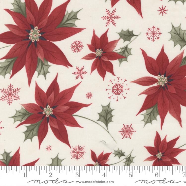 Poinsettia Plaza Cream | 3 Sisters | Moda Fabrics | 44290 11 | Sold in 1/2 Yd