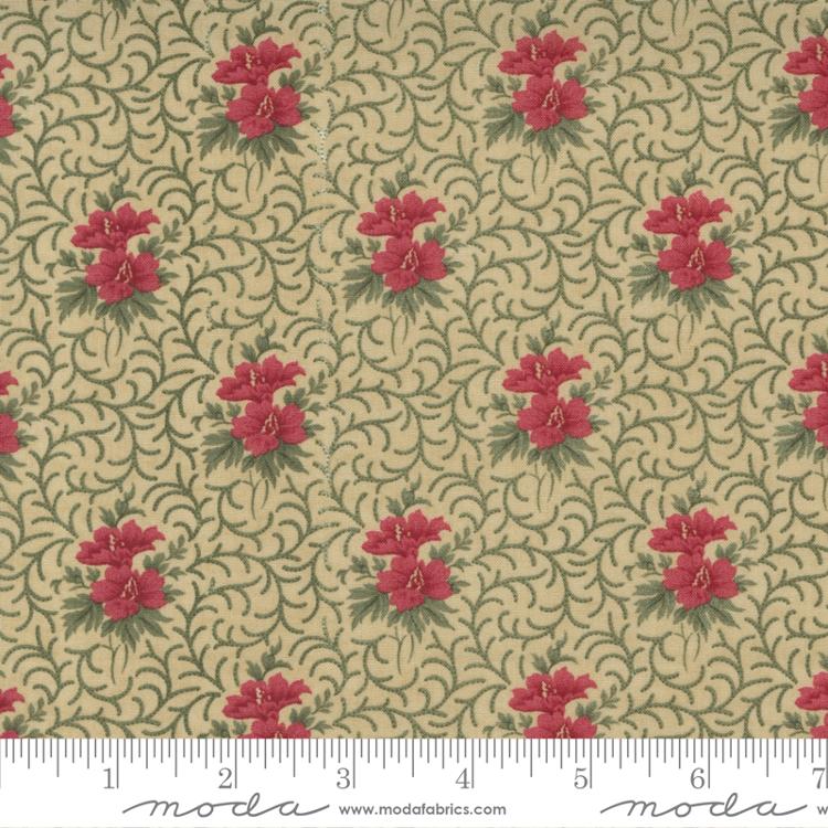 Poinsettia Plaza Parchment | 3 Sisters | Moda Fabrics | 44295 21 | Sold in 1/2 Yd