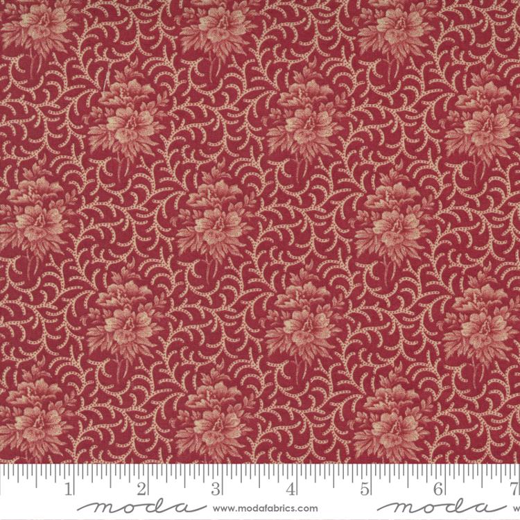 Poinsettia Plaza Crimson | 3 Sisters | Moda Fabrics | 44295 12 | Sold in 1/2 Yd