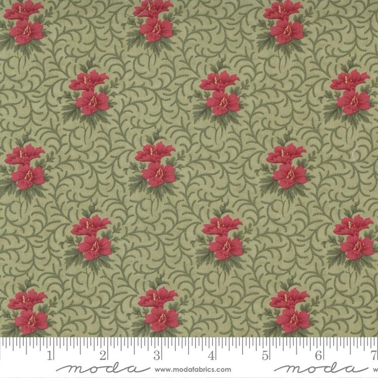 Poinsettia Plaza Sage | 3 Sisters | Moda Fabrics | 44295 13 | Sold in 1/2 Yd