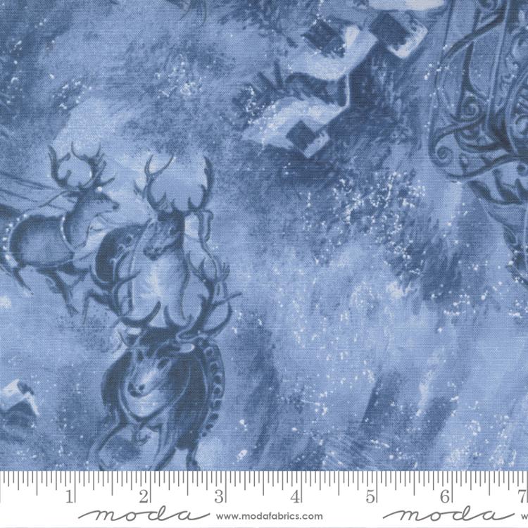 Blizzard Blues Santas Sleigh Frozen Pond | Moda Fabrics | 33670 13 | Sold in 1/2 Yd