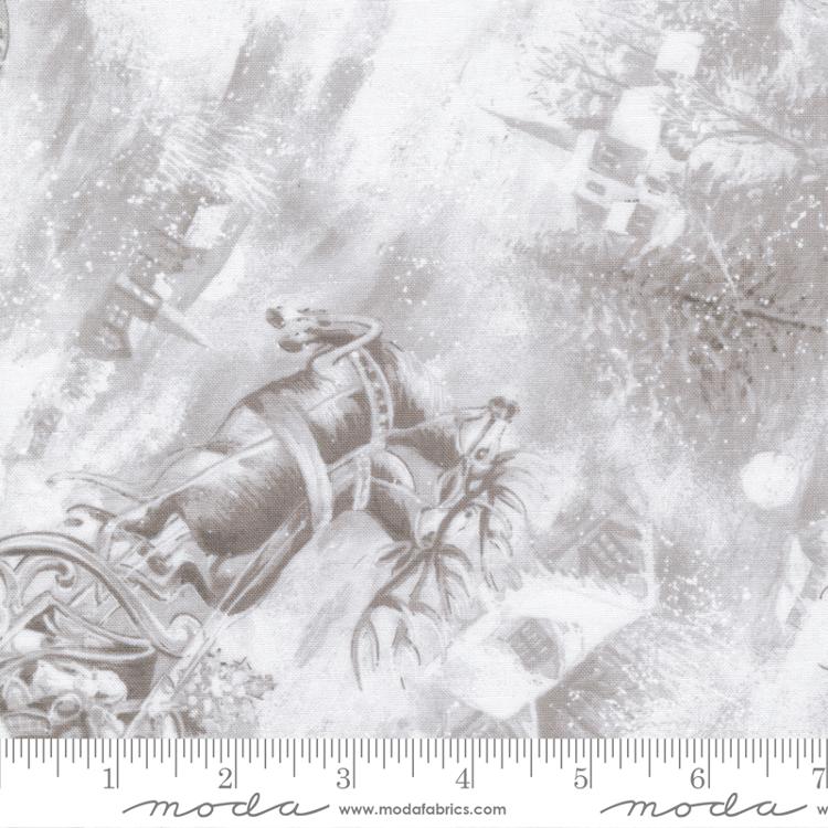 Blizzard Blues Santas Sleigh Moonbeam | Moda Fabrics | 33670 15 | Sold in 1/2 Yd