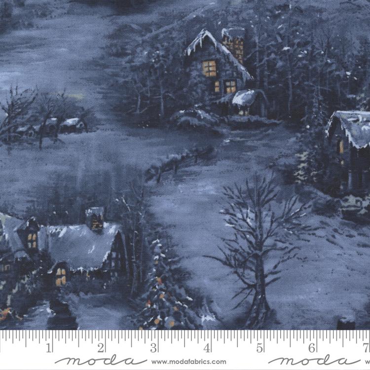 Blizzard Blues Christmas Village Night Sky | Moda Fabrics | 33671 14 | Sold in 1/2 Yd