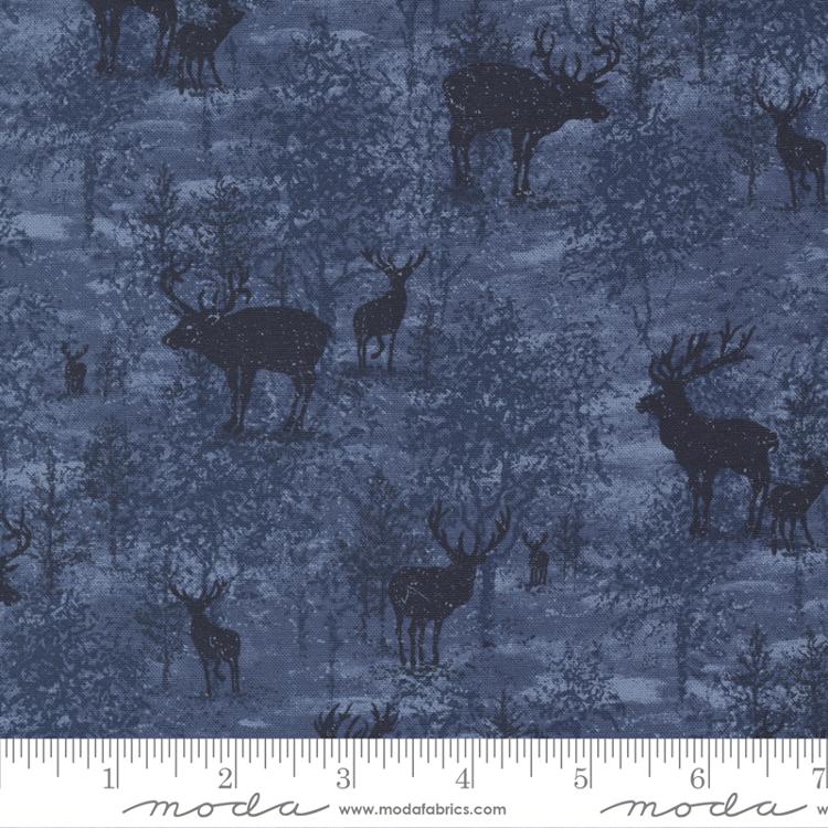 Blizzard Blues Reindeer Night Sky | Moda Fabrics | 33672 16 | Sold in 1/2 Yd