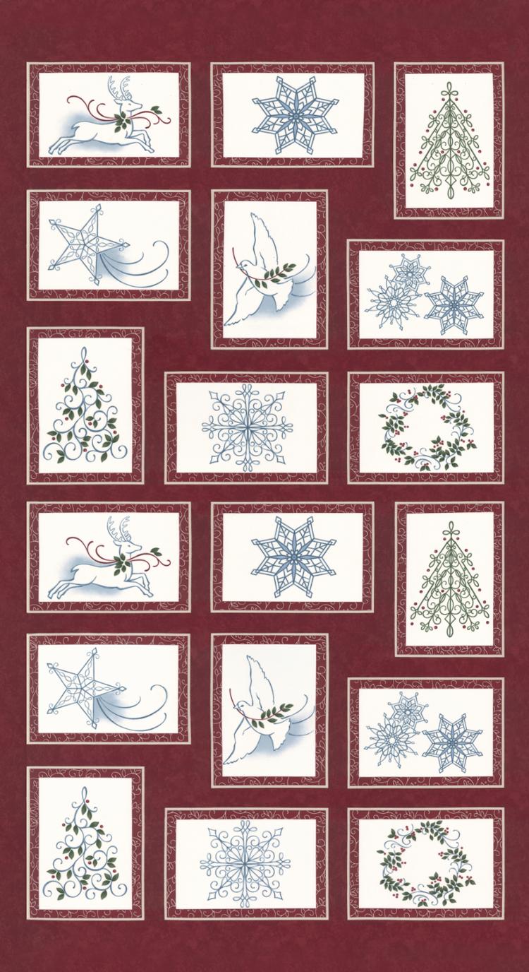 Winter Flurries Panel Berry 24" | Holly Taylor | Moda Fabrics | 6880 14 | Sold As A Panel