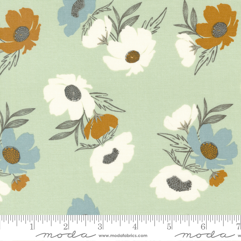 Woodland Wildflowers Bold Bloom Pale Mint | Fancy That Design House | Moda Fabrics | 45582 20 | Sold in 1/2 Yd