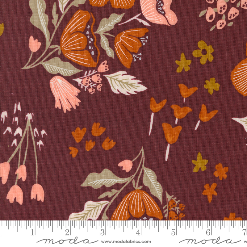 Folk & Lore Garden Tales Burgundy | Fancy That Design House | Moda Fabrics | 45600 16 | Sold in 1/2 Yd
