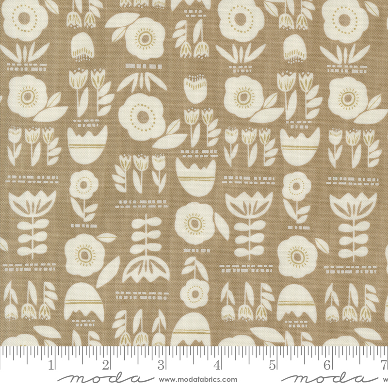 Folk & Lore Posy Plot Oatmeal | Fancy That Design House | Moda Fabrics | 45601 13 | Sold in 1/2 Yd