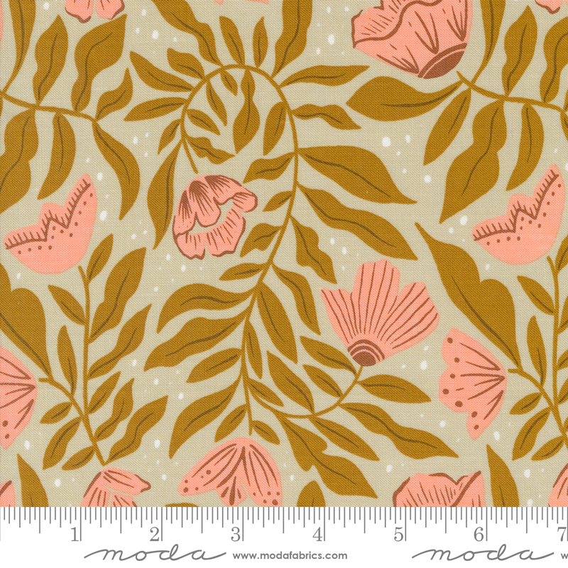 Folk & Lore Dancing Flowers Mushroom | Fancy That Design House | Moda Fabrics | 45602 12 | Sold in 1/2 Yd
