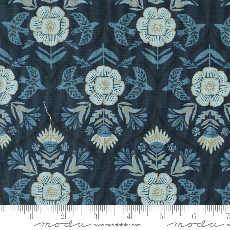 Folk & Lore Flight of Fancy Peacoat | Fancy That Design House | Moda Fabrics | 45604 25 | Sold in 1/2 Yd