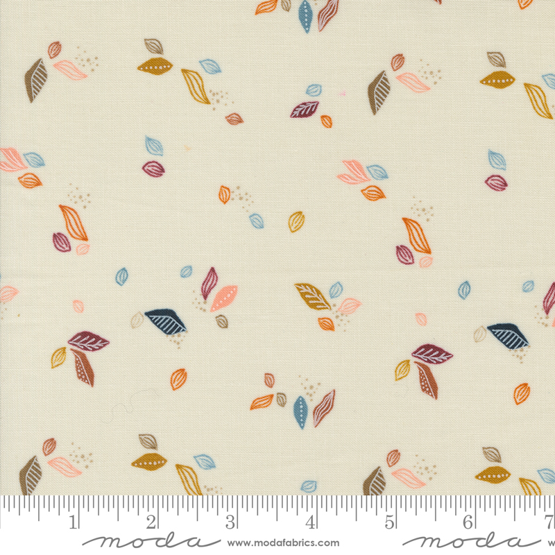 Folk & Lore Leaf Twirl Eggshell | Fancy That Design House | Moda Fabrics | 45607 11 | Sold in 1/2 Yd