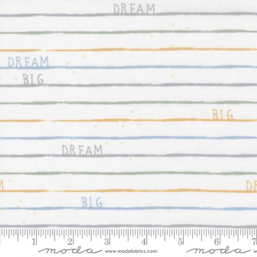D is for Dream Big Dream Stripe White Multi | Paper and Cloth | Moda Fabrics | 25126 11 | Sold in 1/2 Yds