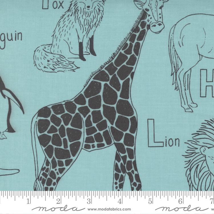 ABC XYZ Aqua | Stacy Iest Hsu | Moda Fabrics | 20812 13 | Sold in 1/2 Yds